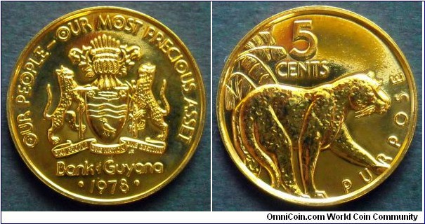 Guyana 5 cents.
1978
