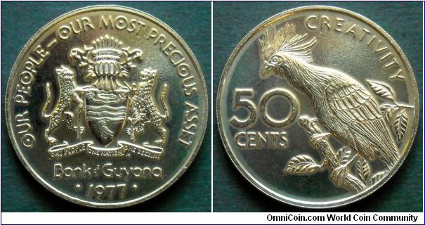 Guyana 50 cents.
1977