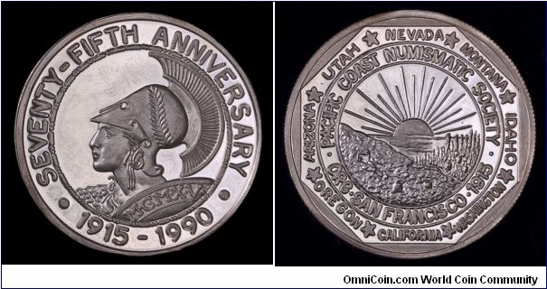 Pacific Coast Numismatic Society 75th Anniversary medal.