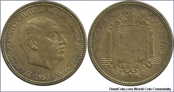 Spain 2,50 Pesetas 1953(56)