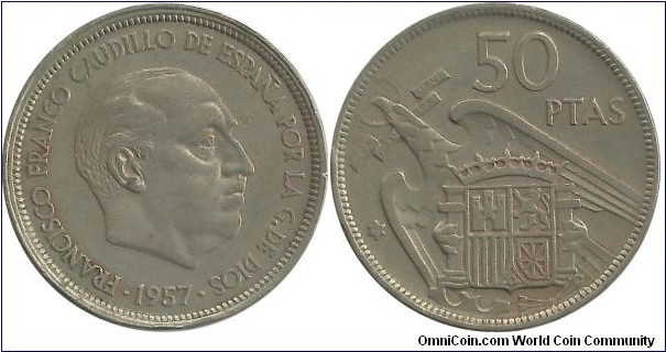 Spain 50 Pesetas 1957(59)