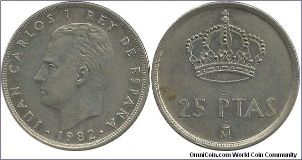 Spain 25 Pesetas 1982