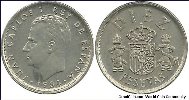 Spain Diez Pesetas 1984