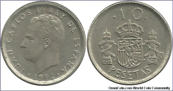 Spain 10 Pesetas 1992