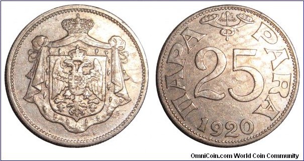 YUGOSLAVIA (KINGDOM)~25 Para 1920.