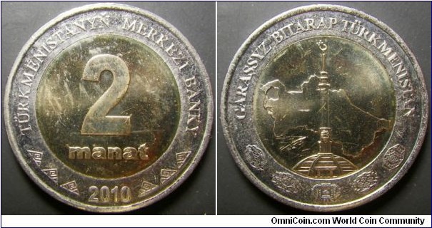 Turkmenistan 2010 2 manat. Weight: 11.03g. 