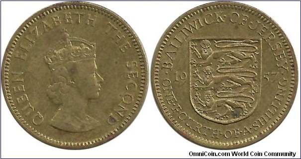 Jersey ¼ Shilling 1957