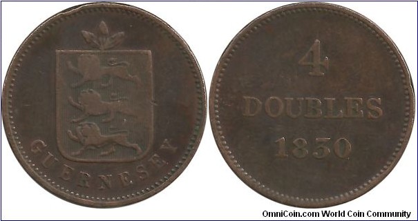 Guernesey 4 Doubles 1830 - King William IV (1830-1837)