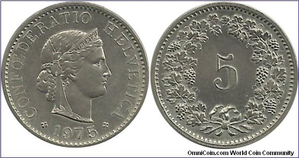 Switzerland 5 Rappen 1975