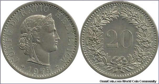 Switzerland 20 Rappen 1975