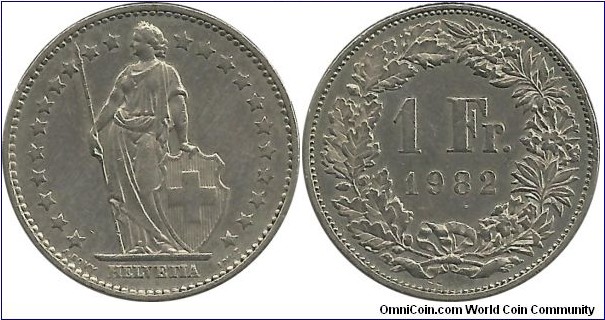 Switzerland 1 Franc 1982
