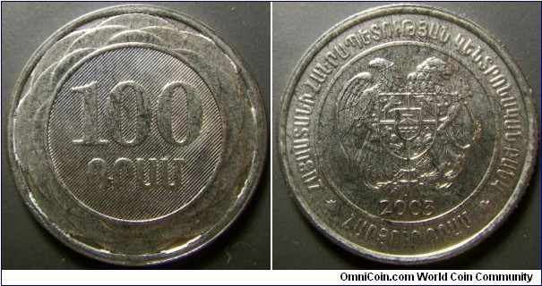 Armenia 2003 100 drams. Weight: 3.99g. 