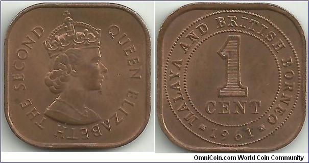 MalayaBritishBorneo 1 Cent 1961