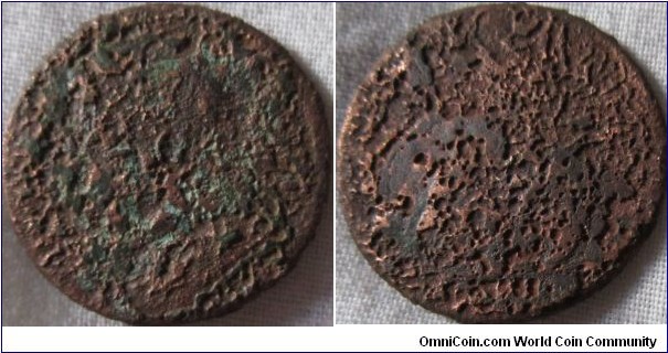 Charles II farthing, very pitted