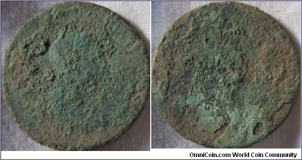 1806 or 7 halfpenny, very damaged