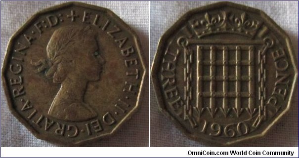 1960 three pence, bit dull but great details