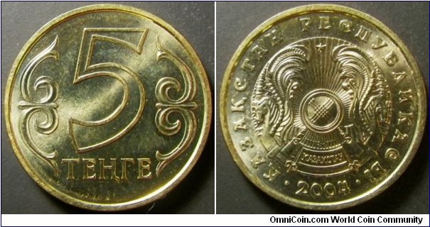 Kazakhstan 2004 5 tenge. Weight: 2.15g. 