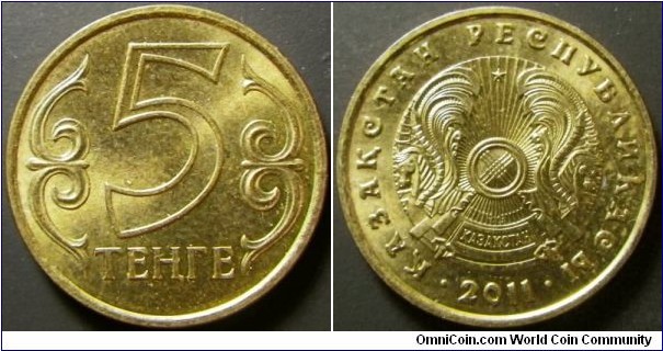 Kazakhstan 2011 5 tenge. Weight: 2.13g. 