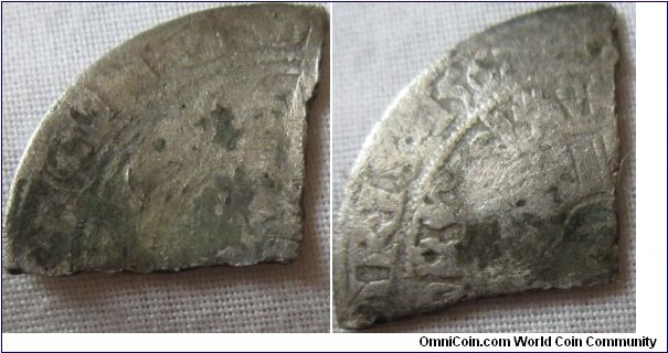 Unknown hammered coin cut quarter dated 1562