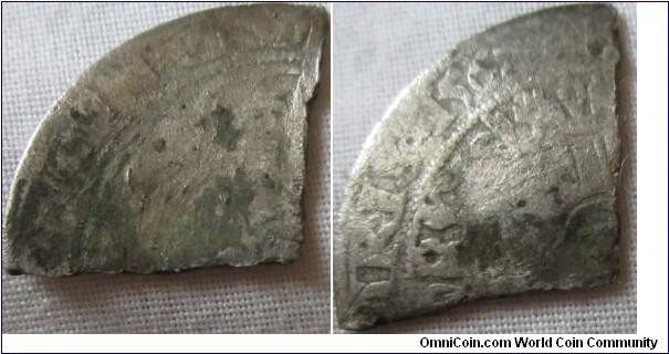 Unknown hammered coin cut quarter dated 1562