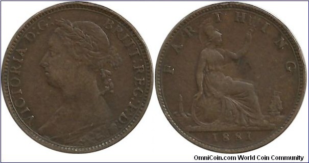 Great Britain Farthing 1881