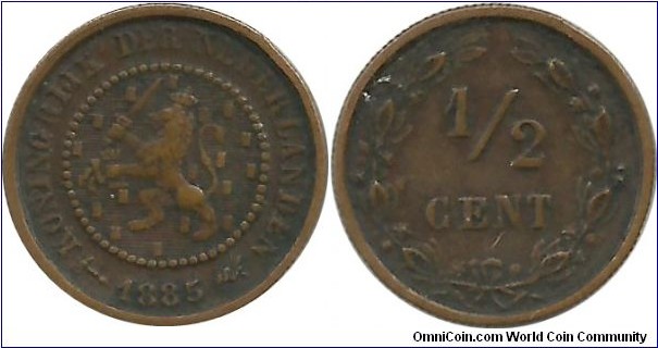 Nederland ½ Cent 1885