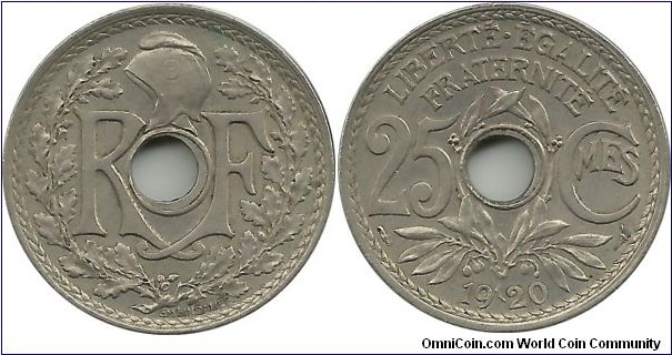 France 25 Centimes 1920