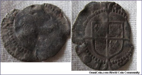 Elizabeth I penny, mintmark cross - 1578-79