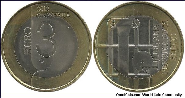 Slovenia 3 Euro 2010 - World Book Capital, Ljubljana 2010