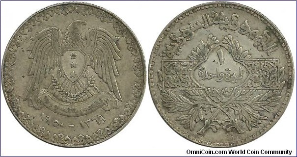 Syria 1 Lira 1950