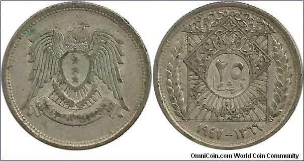 Syria 25 Piastres 1947