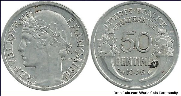 France 50 Centimes 1946