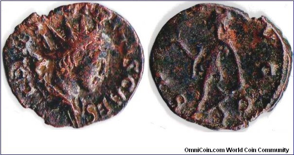 Ae Antoninianus of Tetricus II. Reverse has Spes advancing to left. In better than normal condition for this issue