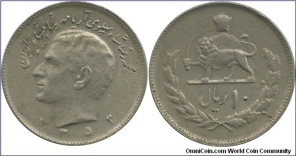 IranKingdom 10 Rial SH1352(1973) M. RezaShah