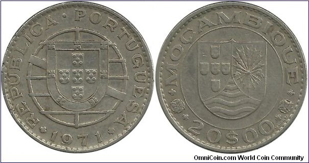 Mozambique 20 Escudos 1971