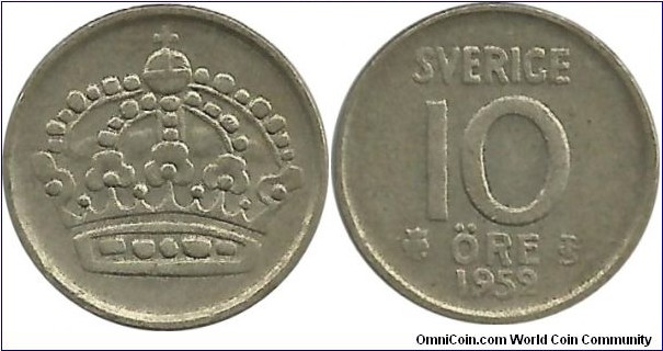 Sweden 10 Öre 1952