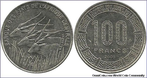 CentralAfricanStates 100 Francs 2003