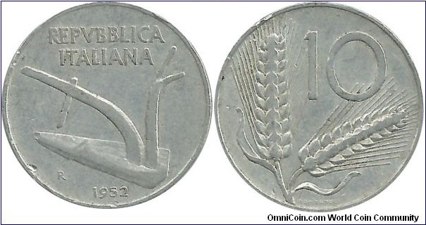 Italia 10 Liret 1952