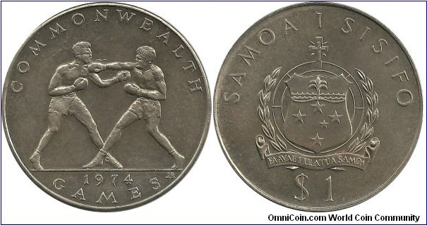 Samoa 1 Dollar 1974 - Commonwealth Games 1974