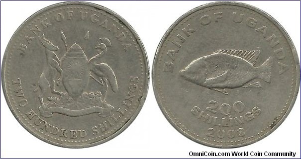 Uganda 200 Shillings 2003