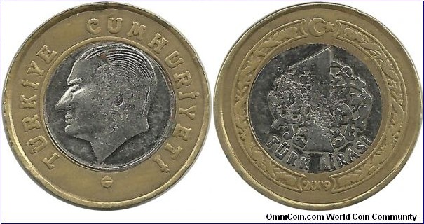 Türkiye 1 Türk Lirası  2009 - (Turkish Lira)(FAKE)