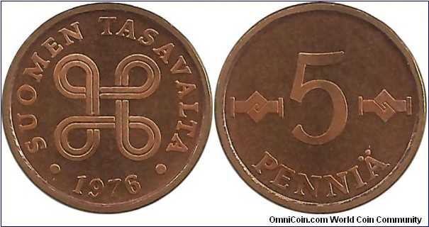 Finland 5 Penniä 1976