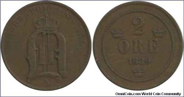 Sweden 2 Öre 1889