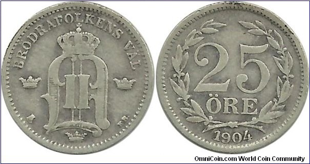 Sweden 25 Öre 1904