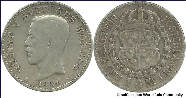 Sweden 1 Krona 1924