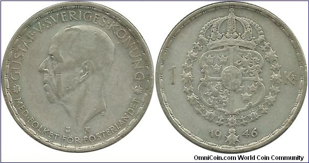 Sweden 1 Krona 1946