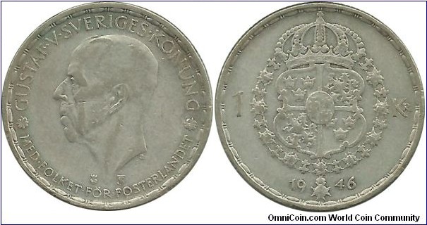 Sweden 1 Krona 1946