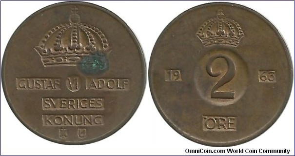 Sweden 2 Öre 1963