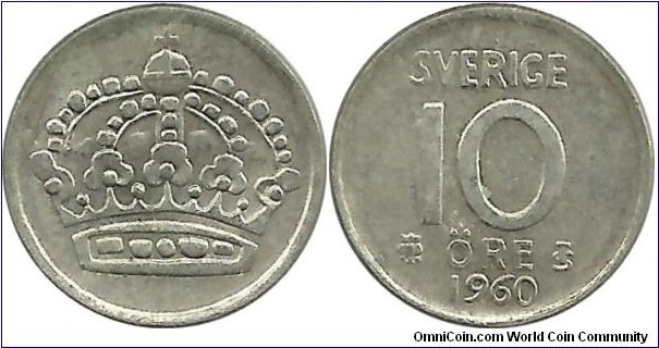 Sweden 10 Öre 1960