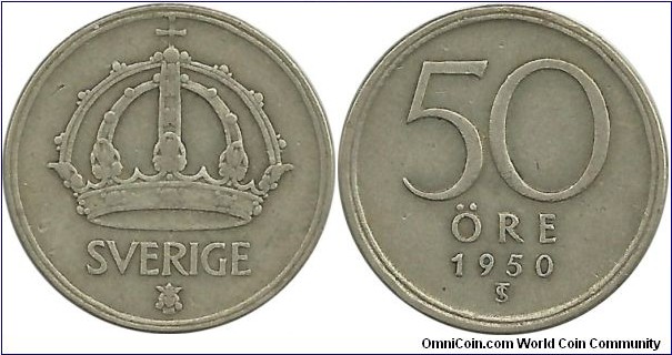 Sweden 50 Öre 1950